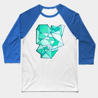 Geometric triangle blue abstract Baseball T-Shirt